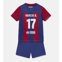 Barcelona Marcos Alonso #17 Hjemme Trøje Børn 2023-24 Kortærmet (+ Korte bukser)